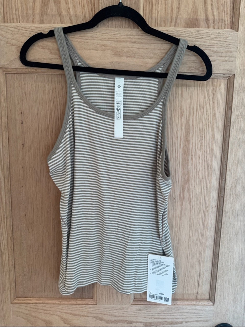Lululemon Striped Ribbed Tank Top in Brown & White
